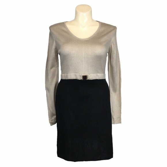 NEW Calvin Klein Dress LARGE Knit Color Block - Picture 1 of 6